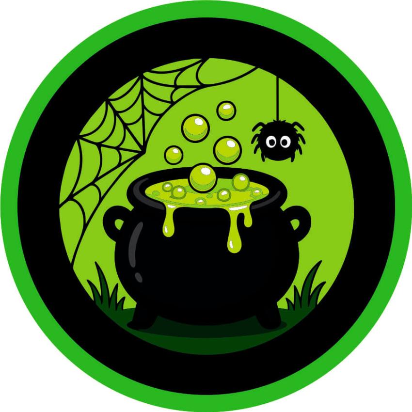 Spooky Spider & Witches Cauldron 
