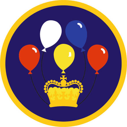 Crown and balloons