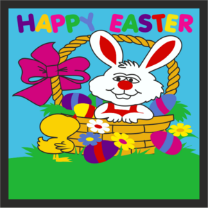Happy Easter Chick and Rabbit