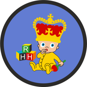 Royal Baby HRH On A Blue Background Badge