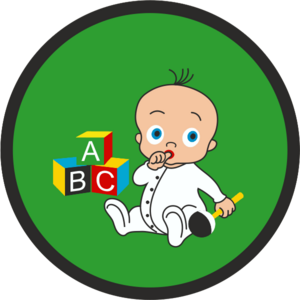 Royal Baby HRH On A Green Background Badge