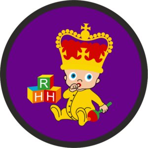 Royal Baby HRH On A Purple Background Badge
