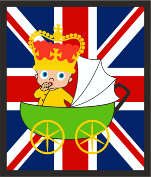 Royal Baby In A Pram With Union Flag Background