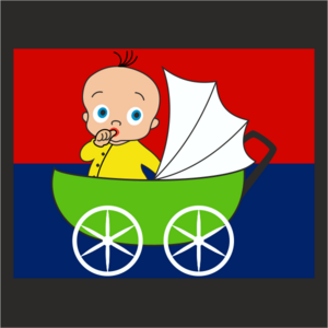 Royal Baby In Pram With Red, White And Blue Colours Badge 2