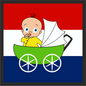 Royal Baby In Pram With Red, White And Blue Colours Badge 3